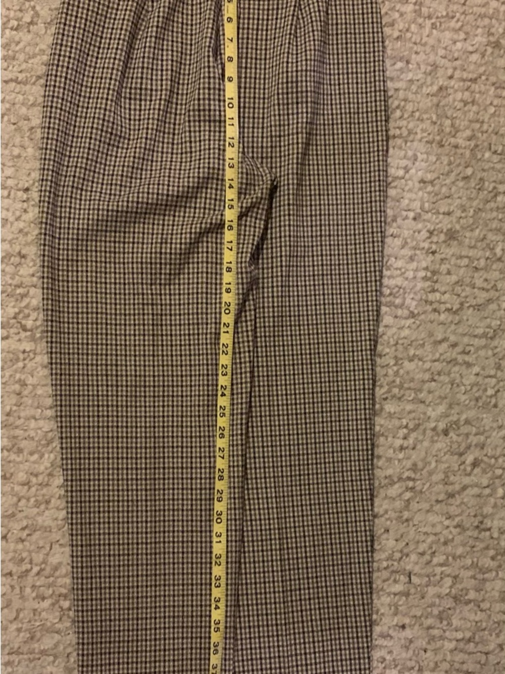 Women’s High-Waist Houndstooth Trousers - Tan & Black, Size 10 - Picture 6 of 7